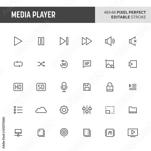 Media Player Vector Button Set