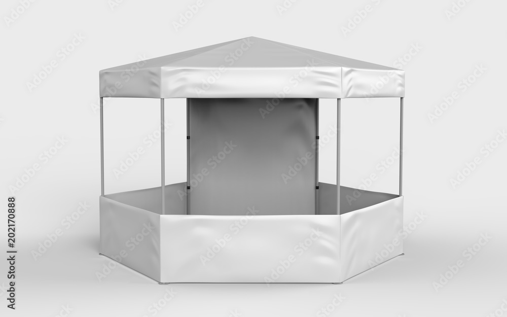 Promotional Advertising Outdoor Event Trade Show Blank Six sided canopy tent for design presentation. 3d render illustration. Promotional Advertising Outdoor Event Trade Show Blank Six sided canopy tent for design presentation. 3d render illustration.