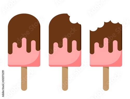 Ice creams cartoon set. Isolated
