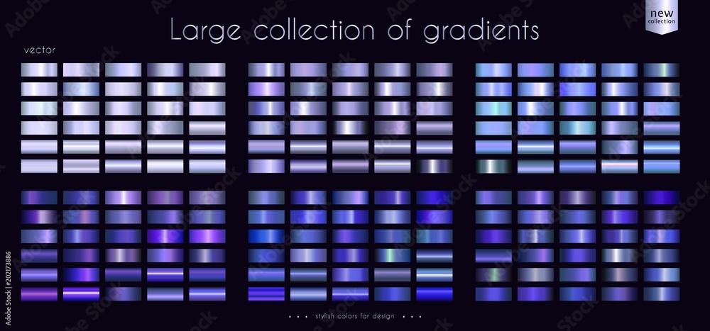 Ultraviolet blue ultramarine collection of gradients Large set of ...