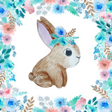 illustration with cute rabbit