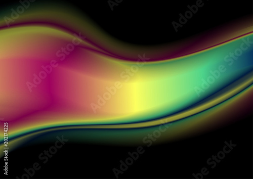 Colorful flowing chromatic holographic dynamic waves