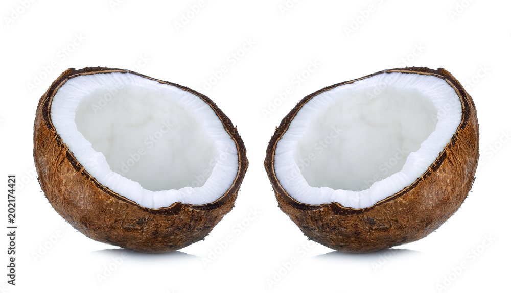 Half Coconut isolated on white background Half Coconut isolated on white background