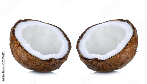 Half Coconut isolated on white background