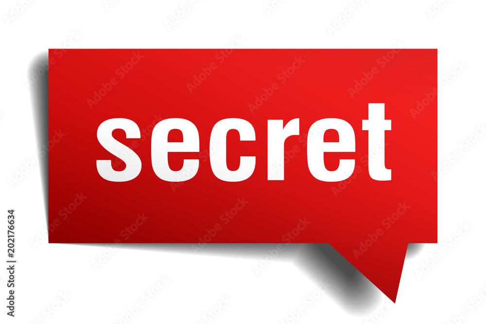 secret red 3d speech bubble secret red 3d speech bubble