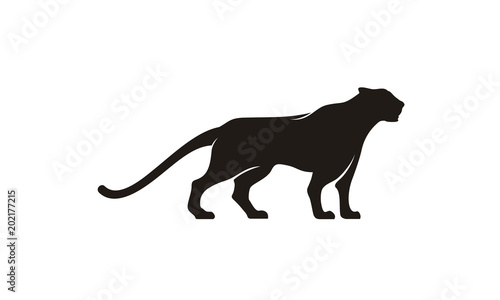 Obraz na plátne Jaguar Puma Lion Panther silhouette logo design inspiration