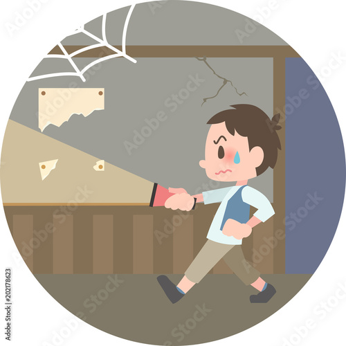 肝だめしする男性