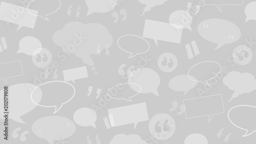 Speech and thought bubbles with quote marks suitable as a background illustration for client / customers testimonials or comments or quotes