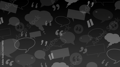 Bild auf Leinwand Speech and thought bubbles with quote marks suitable as a background illustratio