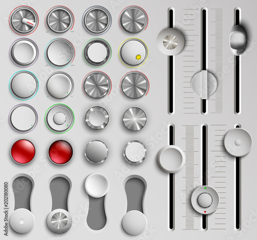 Slika na platnu set of buttons and faders, volume control