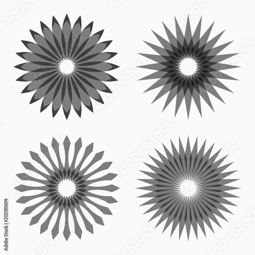 Abstract circular geometric shapes.