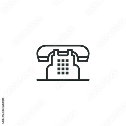 black and white frameless linear icon of home phone