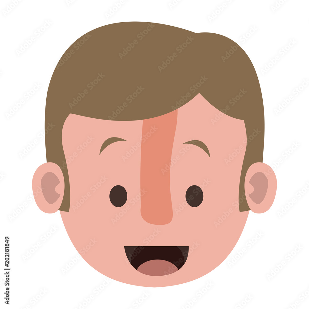 young man head character vector illustration design young man head character vector illustration design