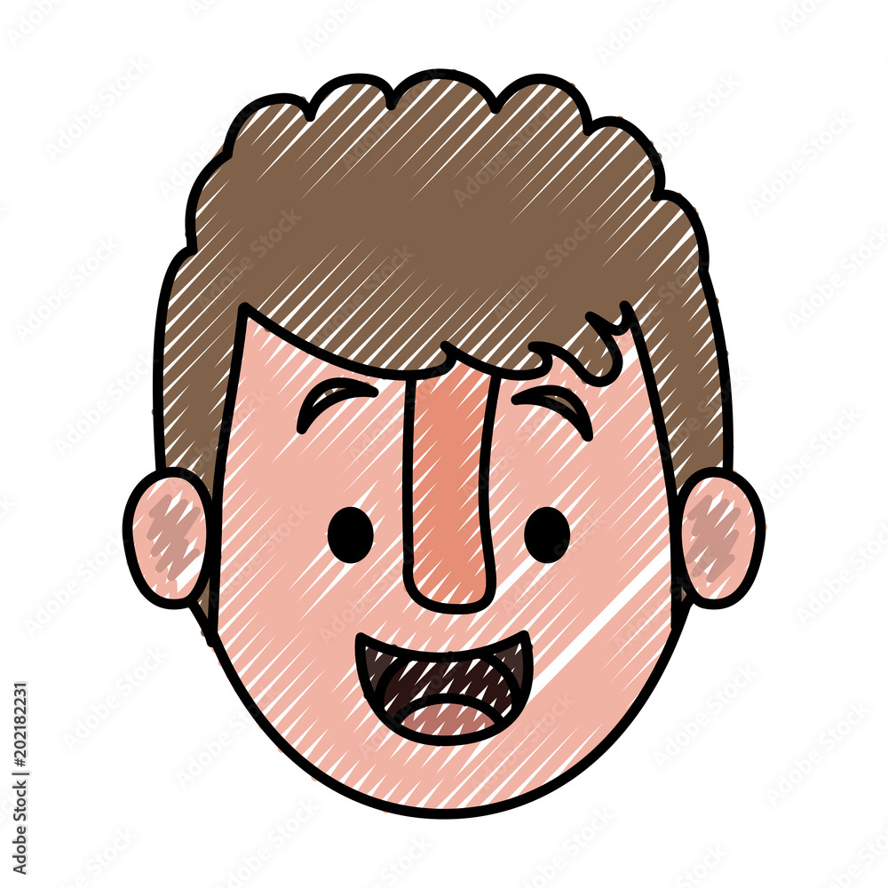 young man head character vector illustration design young man head character vector illustration design