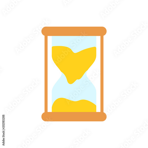 Hourglass sand clock startup business flat icon vector