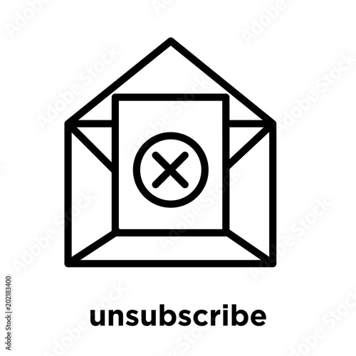 unsubscribe icon isolated on white background