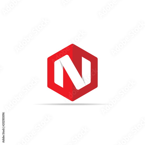 Free Download Letter N logo icon in polygon hexagonal shape concept design. business corporate logo template element. vector illustration. - GFXLoad