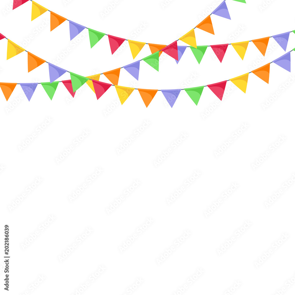 Colorful flags garlands background. Colorful flags garlands background.
