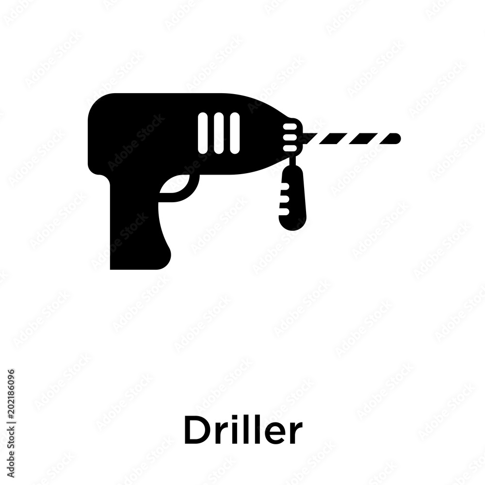 Driller icon isolated on white background Driller icon isolated on white background