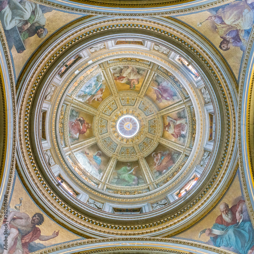 Dome of the Church of Santa Maria in Aquiro, in Rome, Italy.