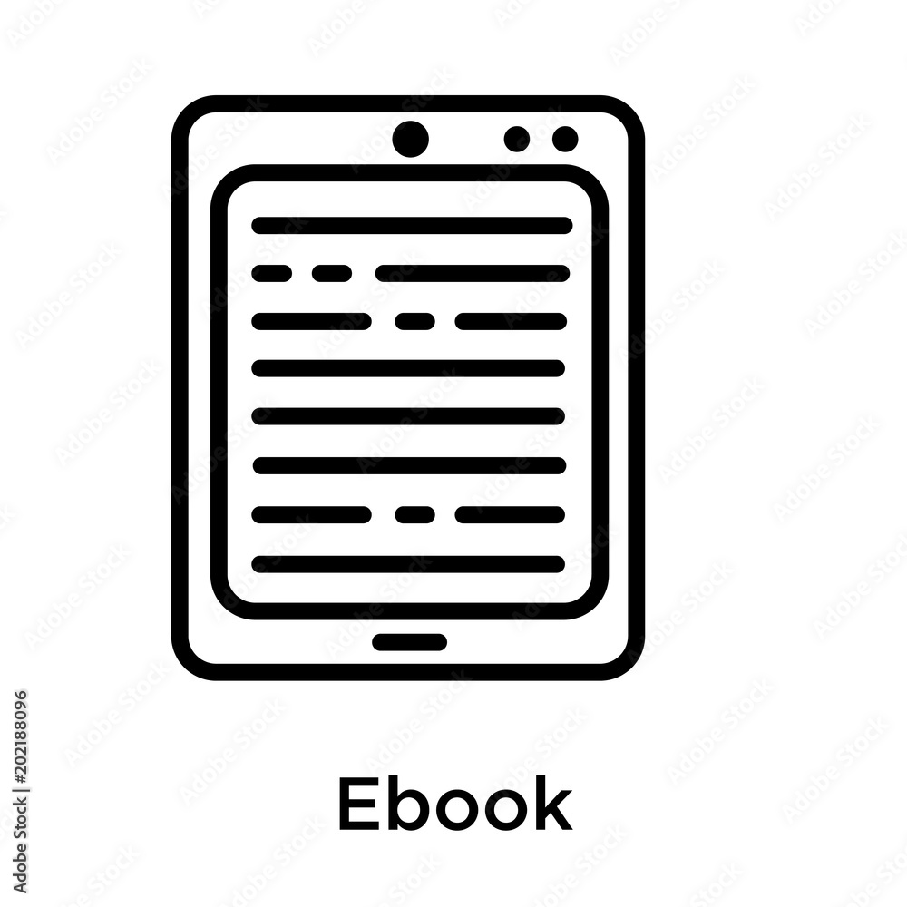 Ebook icon isolated on white background Ebook icon isolated on white background