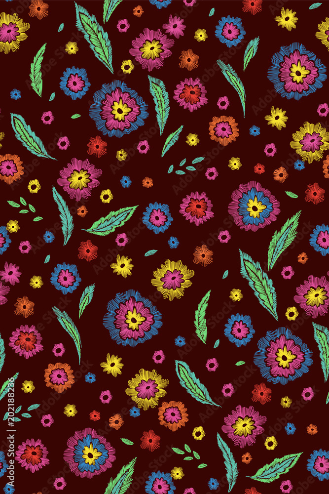 Beautiful flowers and birds seamless pattern in retro style hand drawn. Spring summer season.Vector illustration. Embroidery design. Line art. Beautiful flowers and birds seamless pattern in retro style hand drawn. Spring summer season.Vector illustration. Embroidery design. Line art.