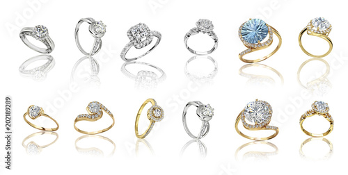 Set of rings. Best wedding and engagement ring