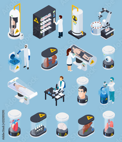 Cryogenics Isometric Icons Collection