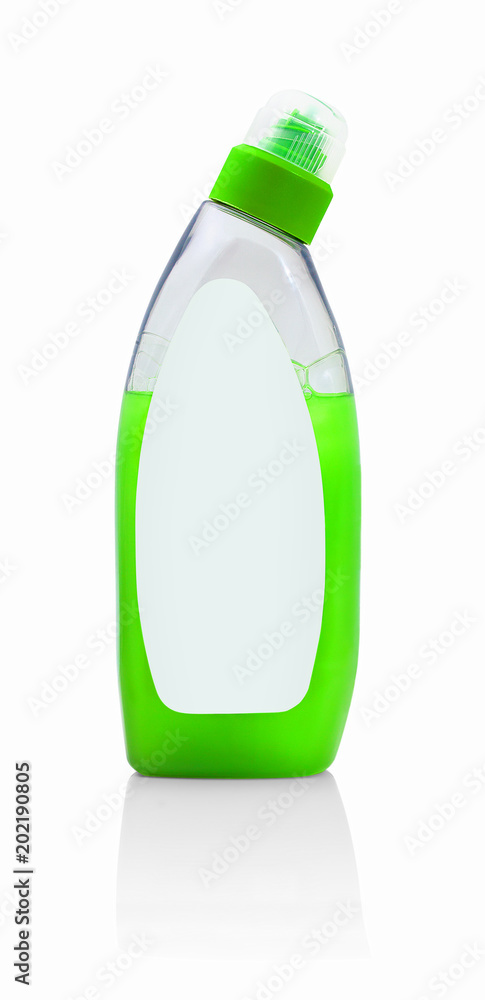 Transparent bottle of wc gel with clear etiquette isolated on the white  background with shadow reflection. Green toilet gel for cleaning in  transparent bottle. Ecological toilet cleaning gel. Stock Photo | Adobe