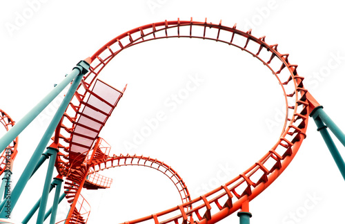 Fototapeta Naklejka Na Ścianę i Meble -  Roller coaster isolated on white background