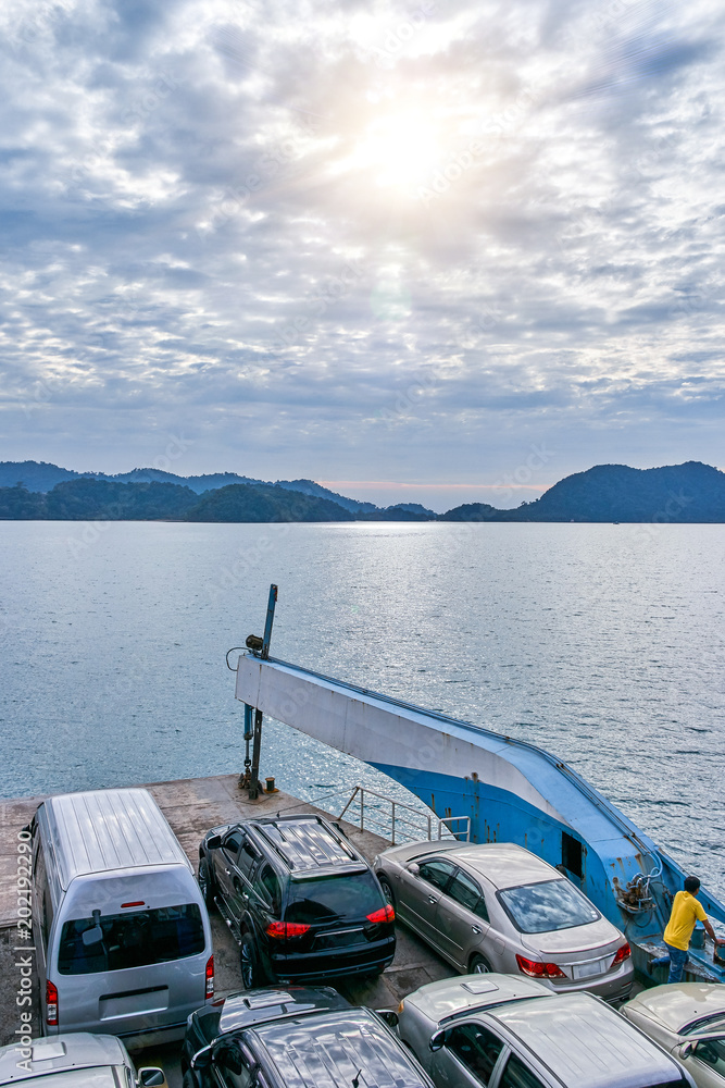 Port ferry boat to Koh Chang Island in Trat, Thailand