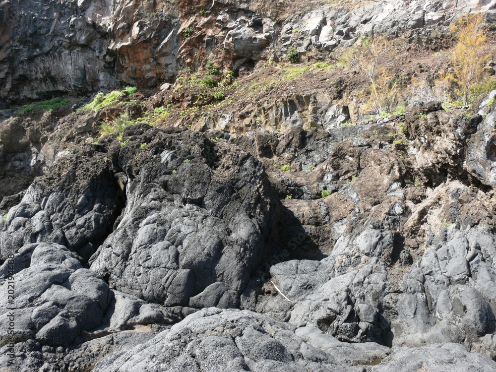 Coulée de lave île volcanique de Madère. Portugal Coulée de lave île volcanique de Madère. Portugal