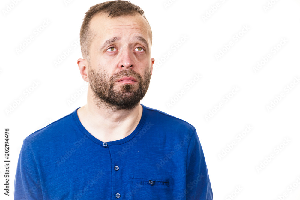 Sad worried adult man Sad worried adult man