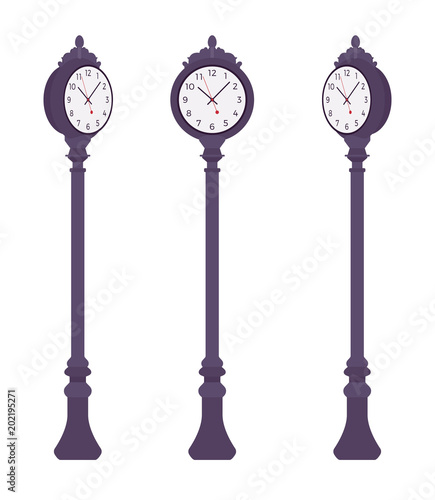Black street clock set