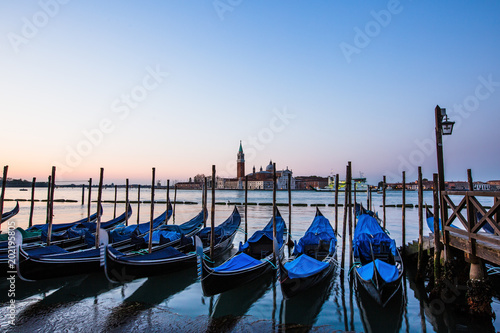 Gondolas in Venice, Italy at sunrise © Mihai Zaharia