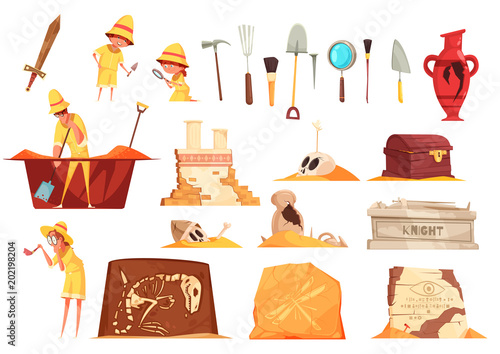 Archeology Icons Set