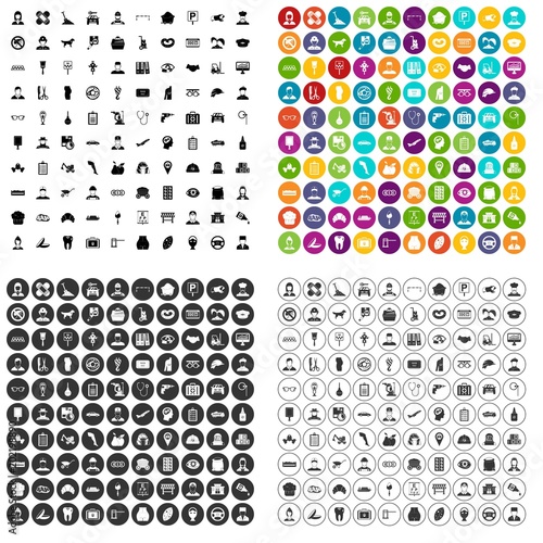 100 favorite work icons set vector in 4 variant for any web design isolated on white