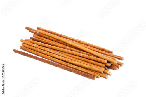 Salty sticks bread snack isolated on the white