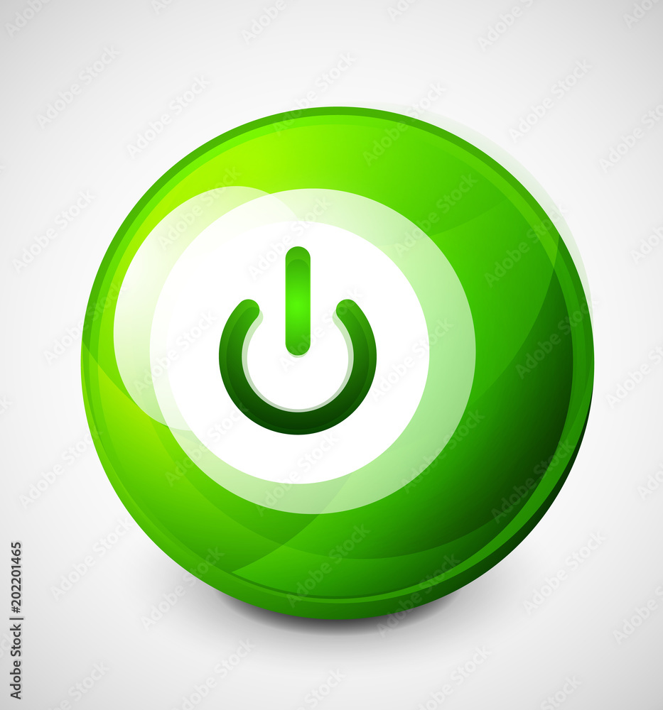 Start power sphere button, ui icon design, on off symbol Start power sphere button, ui icon design, on off symbol