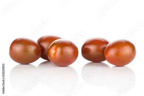 Black red grape cherry tomatoes set isolated on white background ripe whole.