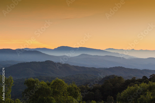 Sunrise landscape at the mountain