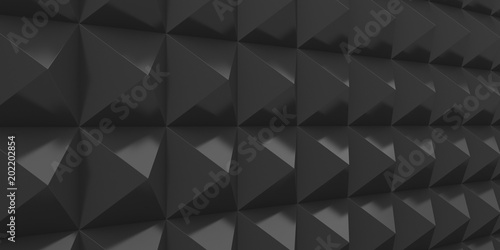 Abstract of triangle polygon pattern wall,glossy futuristic background,3d rendering.