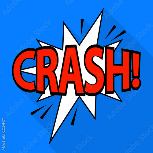 Crash icon. Pop art illustration of crash vector icon for web