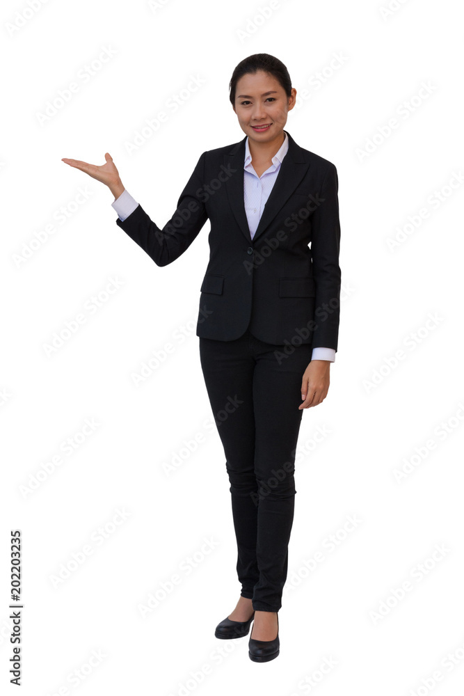 businesswoman outstretched hand for implementation. isolated background with clipping path. businesswoman outstretched hand for implementation. isolated background with clipping path.