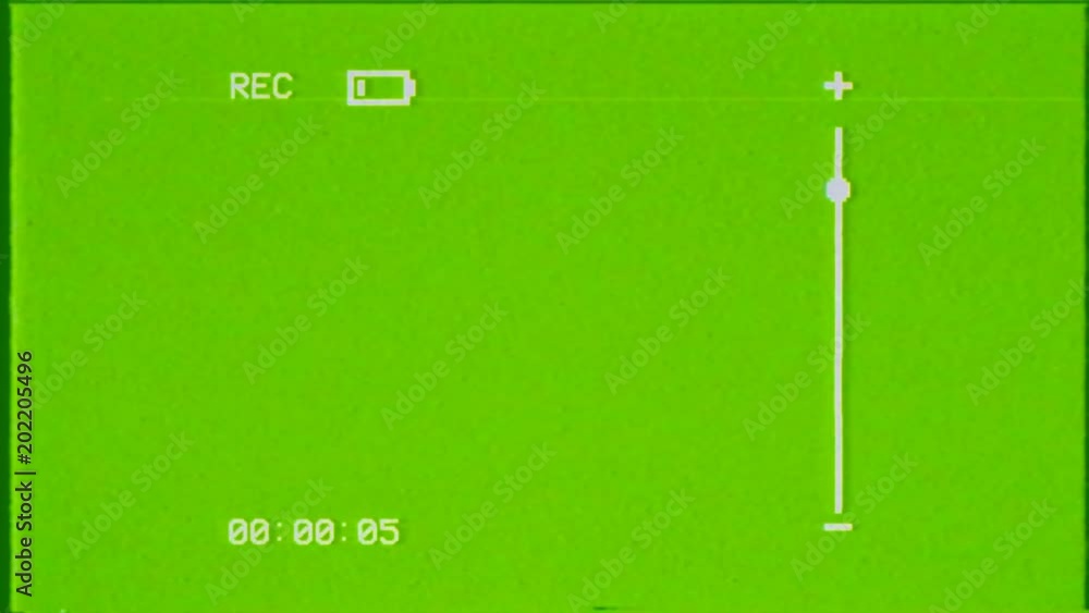 The screen of a VHS VCR recorder showing an empty blinking battery