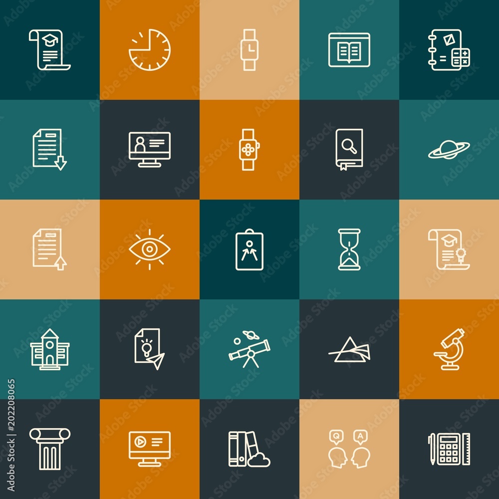 Modern Simple Set of science, time, education Vector outline Icons. Contains such Icons as medical, clock, business, cloud and more on vintage colors background. Fully Editable. Pixel Perfect. Modern Simple Set of science, time, education Vector outline Icons. Contains such Icons as medical, clock, business, cloud and more on vintage colors background. Fully Editable. Pixel Perfect.