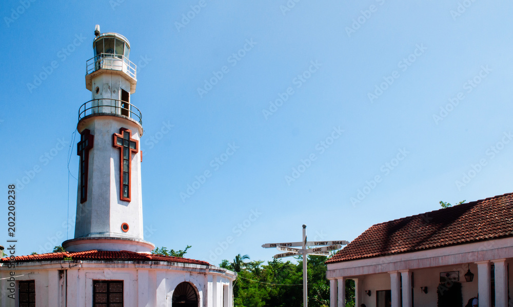 Historic Pacific war memorial lighthouse Corregidor Island, Manila, Philippines