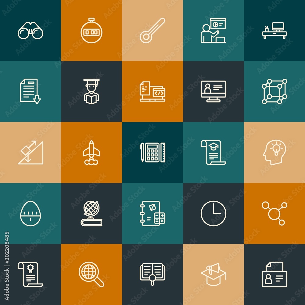 Modern Simple Set of science, time, education Vector outline Icons. Contains such Icons as vision, molecule, announcement, scale and more on vintage colors background. Fully Editable. Pixel Perfect. Modern Simple Set of science, time, education Vector outline Icons. Contains such Icons as vision, molecule, announcement, scale and more on vintage colors background. Fully Editable. Pixel Perfect.