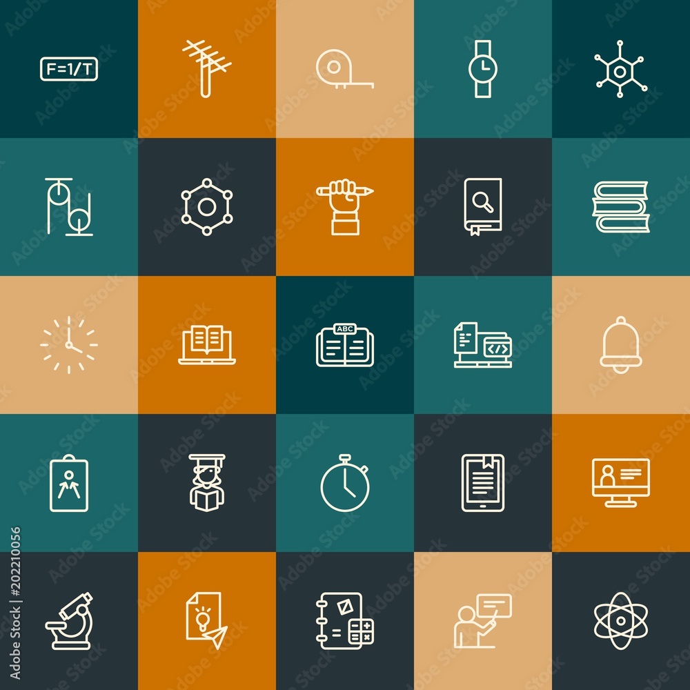 Modern Simple Set of science, time, education Vector outline Icons. Contains such Icons as internet, communication, clock, dish and more on vintage colors background. Fully Editable. Pixel Perfect. Modern Simple Set of science, time, education Vector outline Icons. Contains such Icons as internet, communication, clock, dish and more on vintage colors background. Fully Editable. Pixel Perfect.