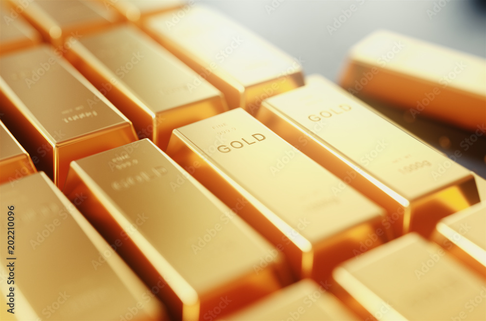 Stacked gold bars,golden ingot background.3d rendering. Stacked gold bars,golden ingot background.3d rendering.